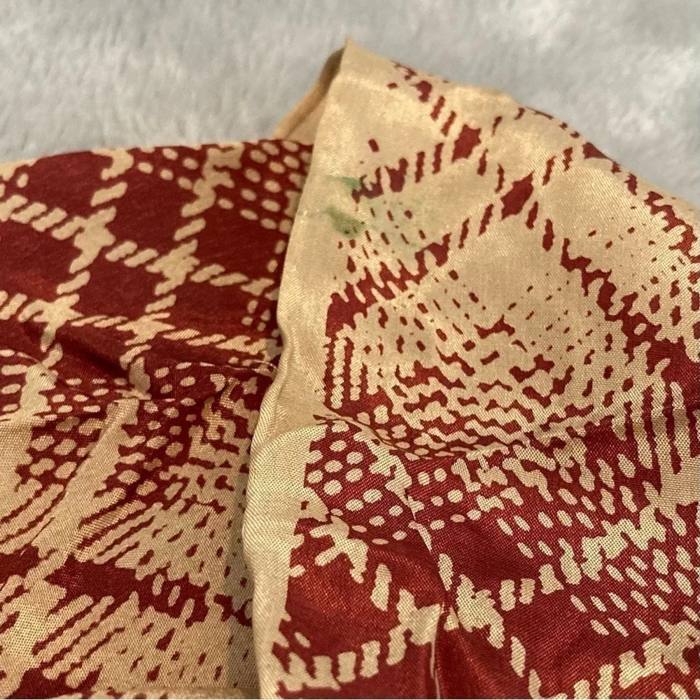 Vintage Oscar de la Renta Silk Floral Plaid Scarf Raw Fringe Wrap Designer